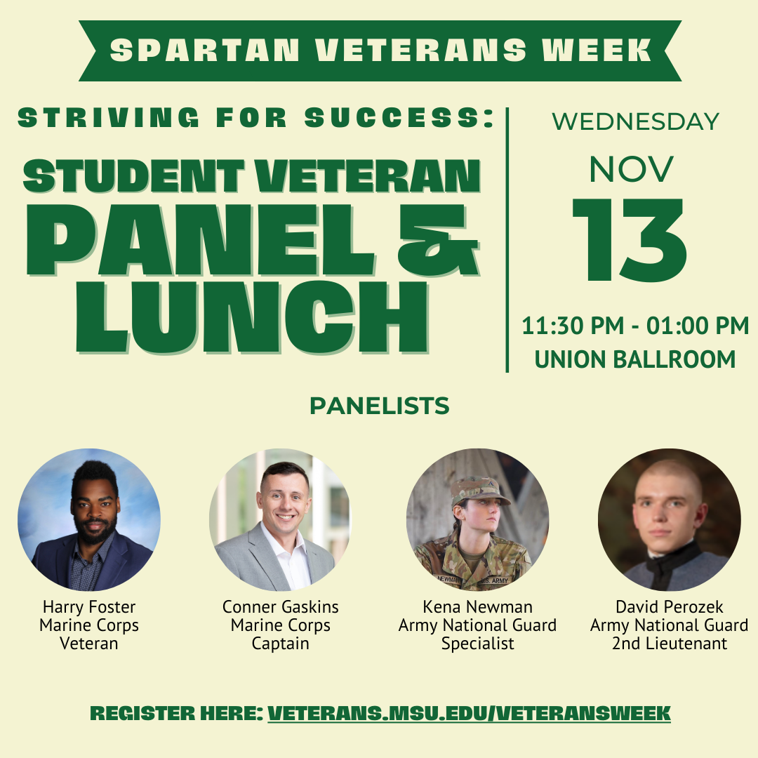 Flyer for lunch panel. Image is decorative.