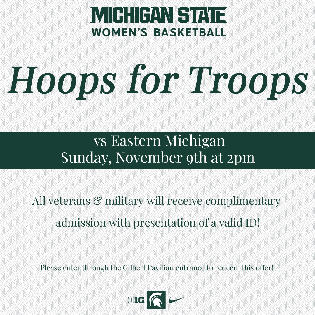 Hoops for Troops vs Eastern Michigan Sunday, November 9th at 2pm