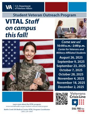 Flyer showing the visiting dates for the VITAL program
