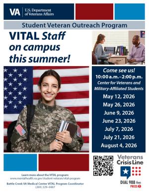 Flyer showing the visiting dates for the VITAL program